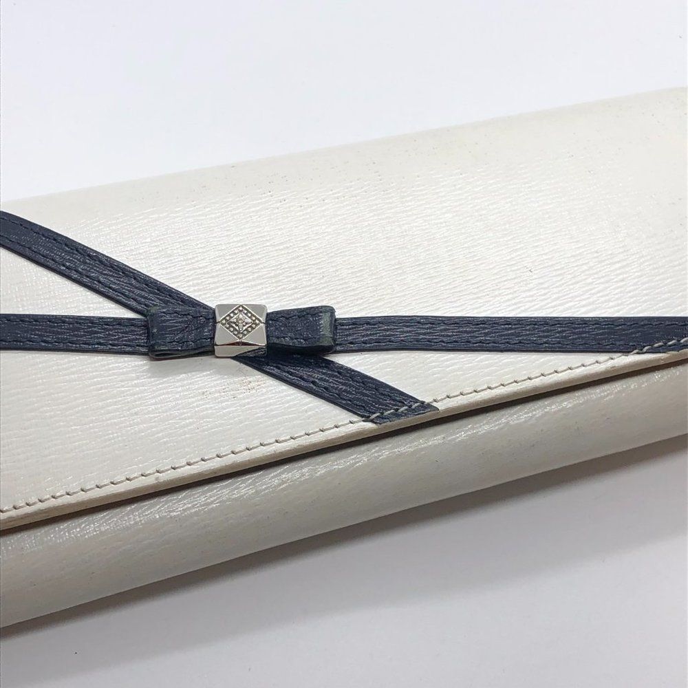 Authentic 4°C Black & White Leather Long Designer Wallet - Picture 11 of 11